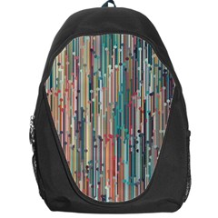 Vertical Behance Line Polka Dot Grey Blue Brown Backpack Bag by Mariart