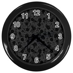 Floral Pattern Wall Clocks (black) by ValentinaDesign