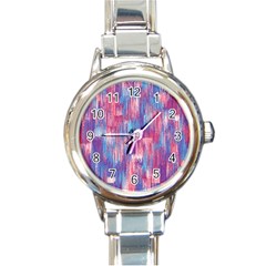 Vertical Behance Line Polka Dot Blue Green Purple Red Blue Small Round Italian Charm Watch