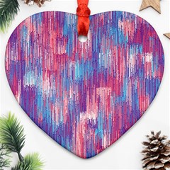 Vertical Behance Line Polka Dot Blue Green Purple Red Blue Small Ornament (heart) by Mariart