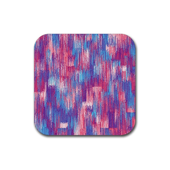 Vertical Behance Line Polka Dot Blue Green Purple Red Blue Small Rubber Coaster (Square) 