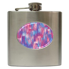 Vertical Behance Line Polka Dot Blue Green Purple Red Blue Small Hip Flask (6 Oz) by Mariart