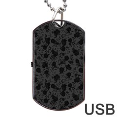 Floral Pattern Dog Tag Usb Flash (one Side) by ValentinaDesign