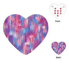 Vertical Behance Line Polka Dot Blue Green Purple Red Blue Small Playing Cards (heart)  by Mariart