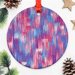 Vertical Behance Line Polka Dot Blue Green Purple Red Blue Small Round Ornament (two Sides) by Mariart