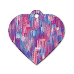 Vertical Behance Line Polka Dot Blue Green Purple Red Blue Small Dog Tag Heart (one Side) by Mariart