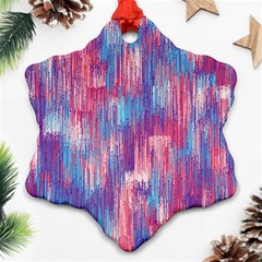 Vertical Behance Line Polka Dot Blue Green Purple Red Blue Small Ornament (snowflake) by Mariart