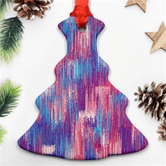 Vertical Behance Line Polka Dot Blue Green Purple Red Blue Small Ornament (christmas Tree) 