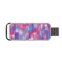 Vertical Behance Line Polka Dot Blue Green Purple Red Blue Small Portable Usb Flash (one Side)