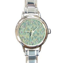 Vertical Behance Line Polka Dot Grey Round Italian Charm Watch