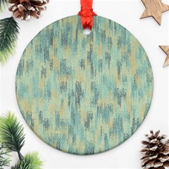 Vertical Behance Line Polka Dot Grey Round Ornament (two Sides)