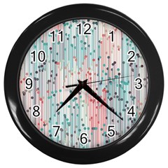 Vertical Behance Line Polka Dot Grey Pink Wall Clocks (black) by Mariart