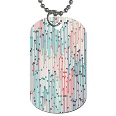 Vertical Behance Line Polka Dot Grey Pink Dog Tag (two Sides) by Mariart