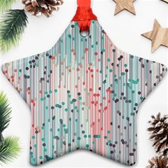 Vertical Behance Line Polka Dot Grey Pink Star Ornament (two Sides) by Mariart