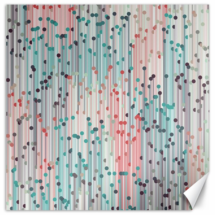 Vertical Behance Line Polka Dot Grey Pink Canvas 20  x 20  