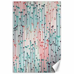 Vertical Behance Line Polka Dot Grey Pink Canvas 24  X 36 