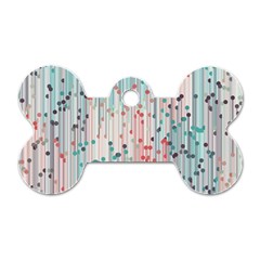 Vertical Behance Line Polka Dot Grey Pink Dog Tag Bone (two Sides)