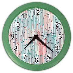 Vertical Behance Line Polka Dot Grey Pink Color Wall Clocks by Mariart