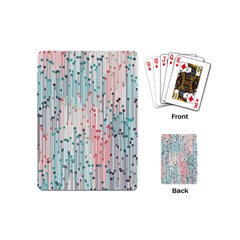 Vertical Behance Line Polka Dot Grey Pink Playing Cards (mini)  by Mariart