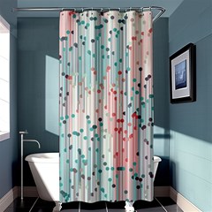 Vertical Behance Line Polka Dot Grey Pink Shower Curtain 36  X 72  (stall)  by Mariart