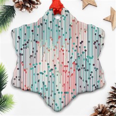 Vertical Behance Line Polka Dot Grey Pink Ornament (snowflake) by Mariart