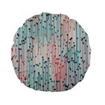 Vertical Behance Line Polka Dot Grey Pink Standard 15  Premium Round Cushions Back