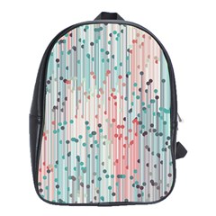 Vertical Behance Line Polka Dot Grey Pink School Bags (xl)  by Mariart