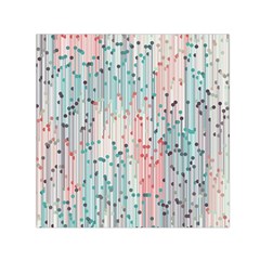 Vertical Behance Line Polka Dot Grey Pink Small Satin Scarf (square)