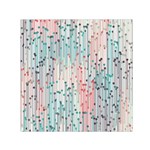 Vertical Behance Line Polka Dot Grey Pink Small Satin Scarf (Square) Front