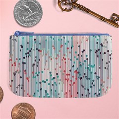 Vertical Behance Line Polka Dot Grey Pink Large Coin Purse