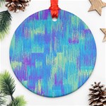 Vertical Behance Line Polka Dot Purple Green Blue Ornament (Round) Front