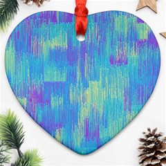 Vertical Behance Line Polka Dot Purple Green Blue Ornament (heart) by Mariart