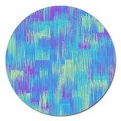 Vertical Behance Line Polka Dot Purple Green Blue Magnet 5  (round)