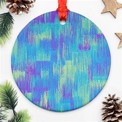 Vertical Behance Line Polka Dot Purple Green Blue Round Ornament (two Sides) by Mariart