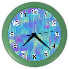 Vertical Behance Line Polka Dot Purple Green Blue Color Wall Clocks by Mariart