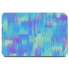 Vertical Behance Line Polka Dot Purple Green Blue Large Doormat  by Mariart