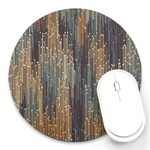 Vertical Behance Line Polka Dot Grey Orange Round Mousepads Front