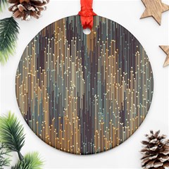 Vertical Behance Line Polka Dot Grey Orange Ornament (round) by Mariart