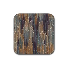 Vertical Behance Line Polka Dot Grey Orange Rubber Coaster (square) 