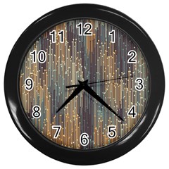 Vertical Behance Line Polka Dot Grey Orange Wall Clocks (black)