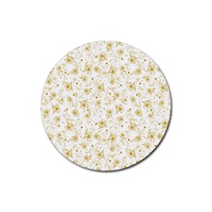 Floral Pattern Rubber Coaster (round)  by ValentinaDesign