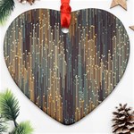 Vertical Behance Line Polka Dot Grey Orange Heart Ornament (Two Sides) Front