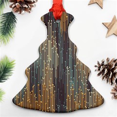 Vertical Behance Line Polka Dot Grey Orange Ornament (christmas Tree)  by Mariart