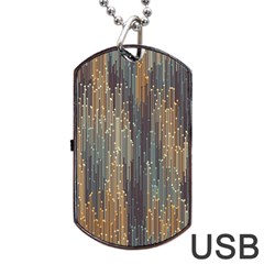 Vertical Behance Line Polka Dot Grey Orange Dog Tag Usb Flash (two Sides) by Mariart