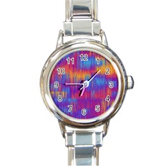 Vertical Behance Line Polka Dot Red Blue Orange Round Italian Charm Watch