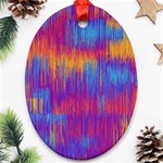 Vertical Behance Line Polka Dot Red Blue Orange Ornament (Oval) Front