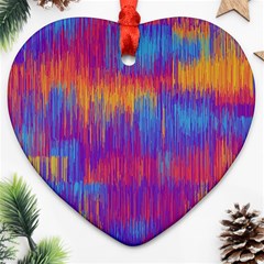 Vertical Behance Line Polka Dot Red Blue Orange Ornament (heart) by Mariart