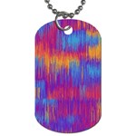 Vertical Behance Line Polka Dot Red Blue Orange Dog Tag (One Side) Front