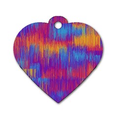 Vertical Behance Line Polka Dot Red Blue Orange Dog Tag Heart (one Side) by Mariart