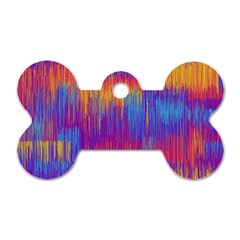 Vertical Behance Line Polka Dot Red Blue Orange Dog Tag Bone (one Side) by Mariart